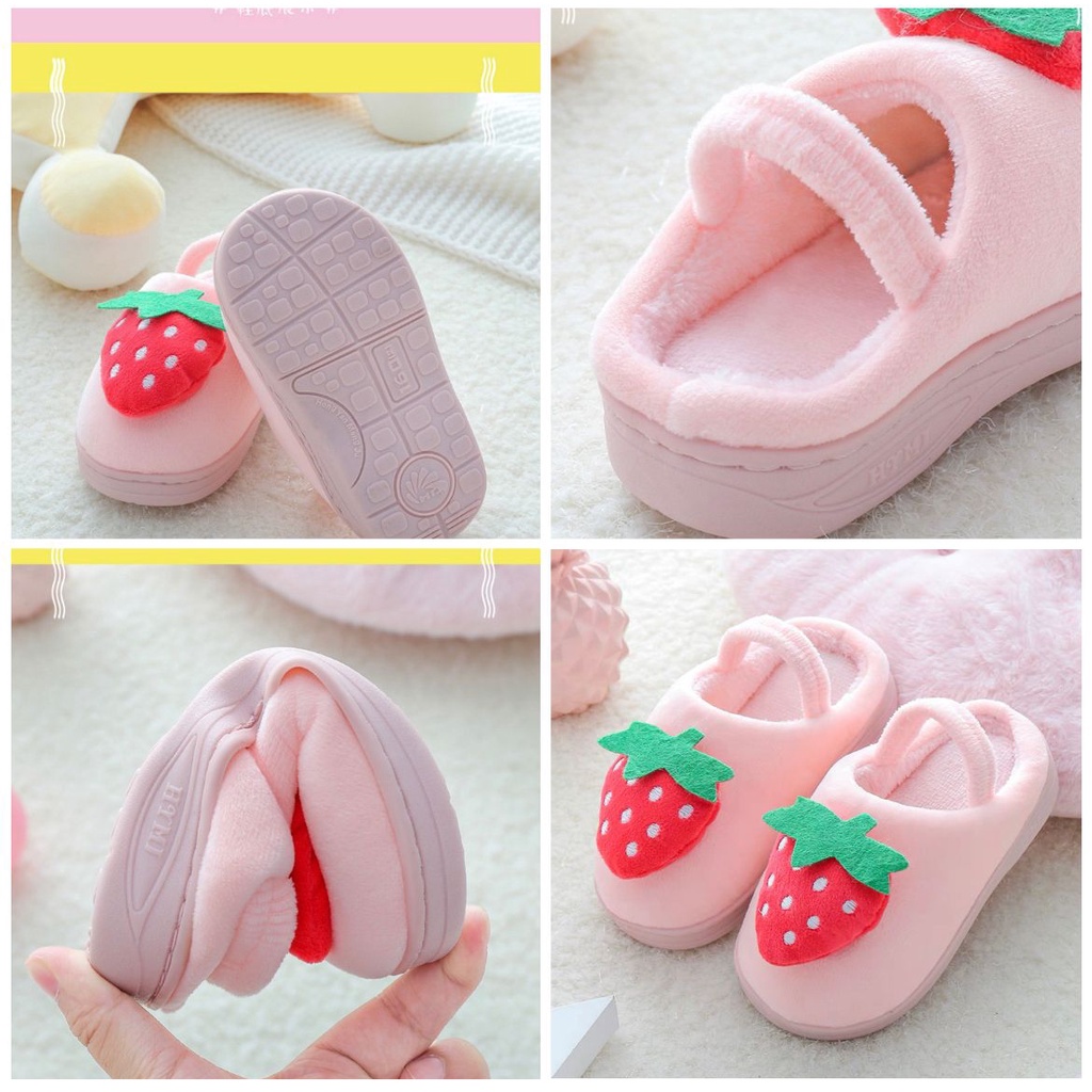 SANDAL RUMAH STROBERI STRAWBERRY ANAK PEREMPUAN SEPATU KAMAR