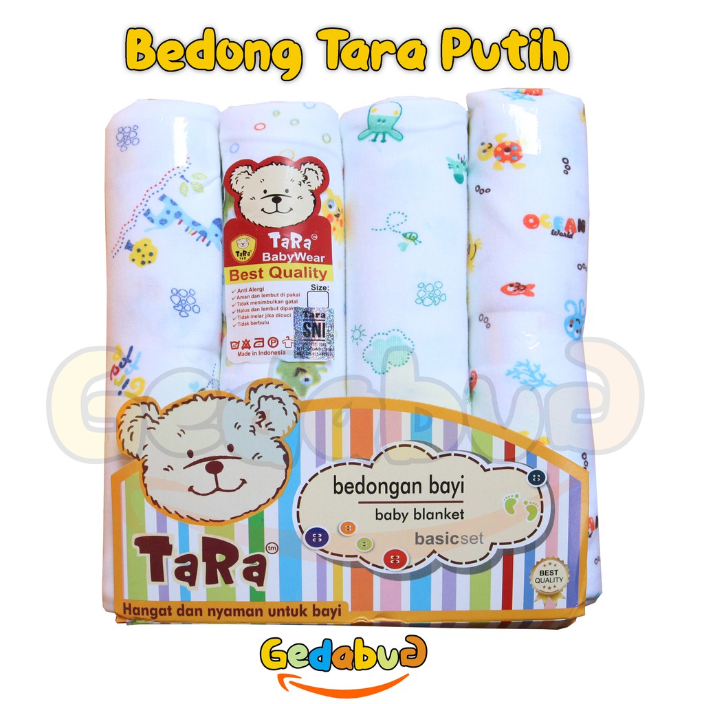 Murah!! Bedong Bayi Tara Putih | Perlengkapan Baby | Gedabug