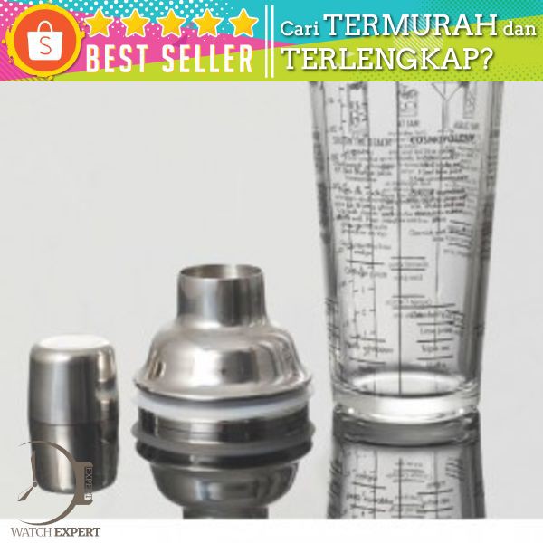 Tiamo Cocktail Shaker Bartender 400ml with Scale Design - Silver