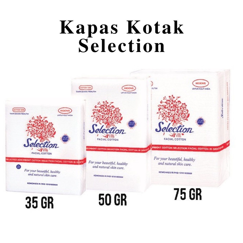 Kapas Selection Facial Cotton / Kapas Pembersih Wajah / Kapas Kecantikan Kotak - Special Tipis