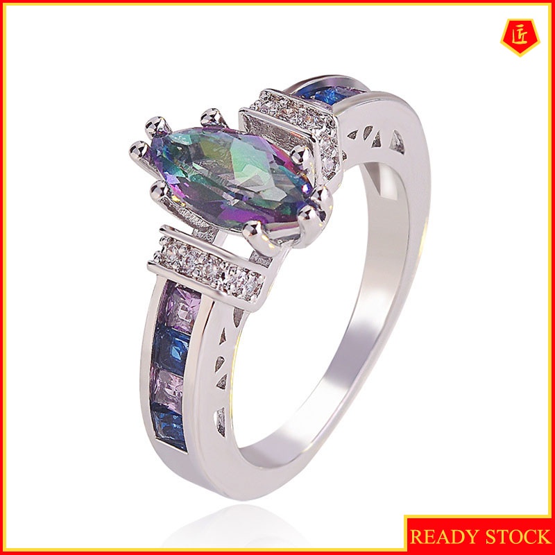 [Ready Stock]Simple Stylish Colorful Gem Amethyst Ring