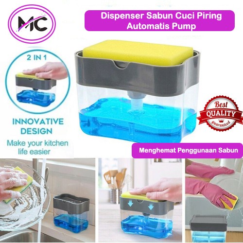 Tempat Sabun Cuci Piring Otomatis Dispenser Spons Busa Sponge Dapur Cuci Piring Hemat Sabun Premium Murah Praktis