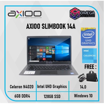 Laptop AXIOO Slimbook 14A N4020 6GB 128SSD Intel UHD Windows 10 14.0FHD GRY