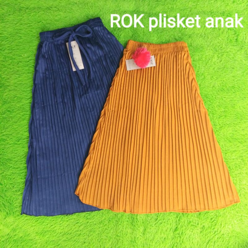 Rok plisket anak 4-11 thn/Rok anak pom perempuan/ plisket anak