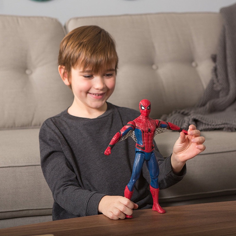 Mainan Boneka Action Figure Spiderman Disney Avengers Mata Dapat Dilepas Bahan PVC Ukuran 29CM