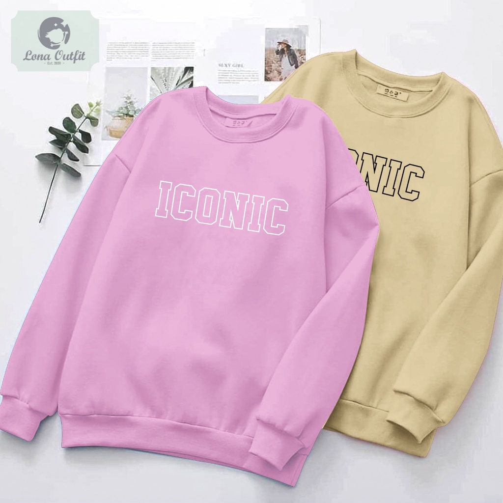 ICONIC SWEATER FLEECE UNISEX TEBAL TERBARU'