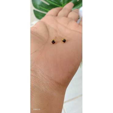 giwang perak lapis emas 22karat