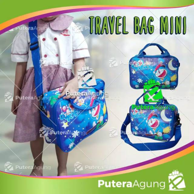 Tas travel bag karakter mini /travel bag lokal size 30x23x13 cm