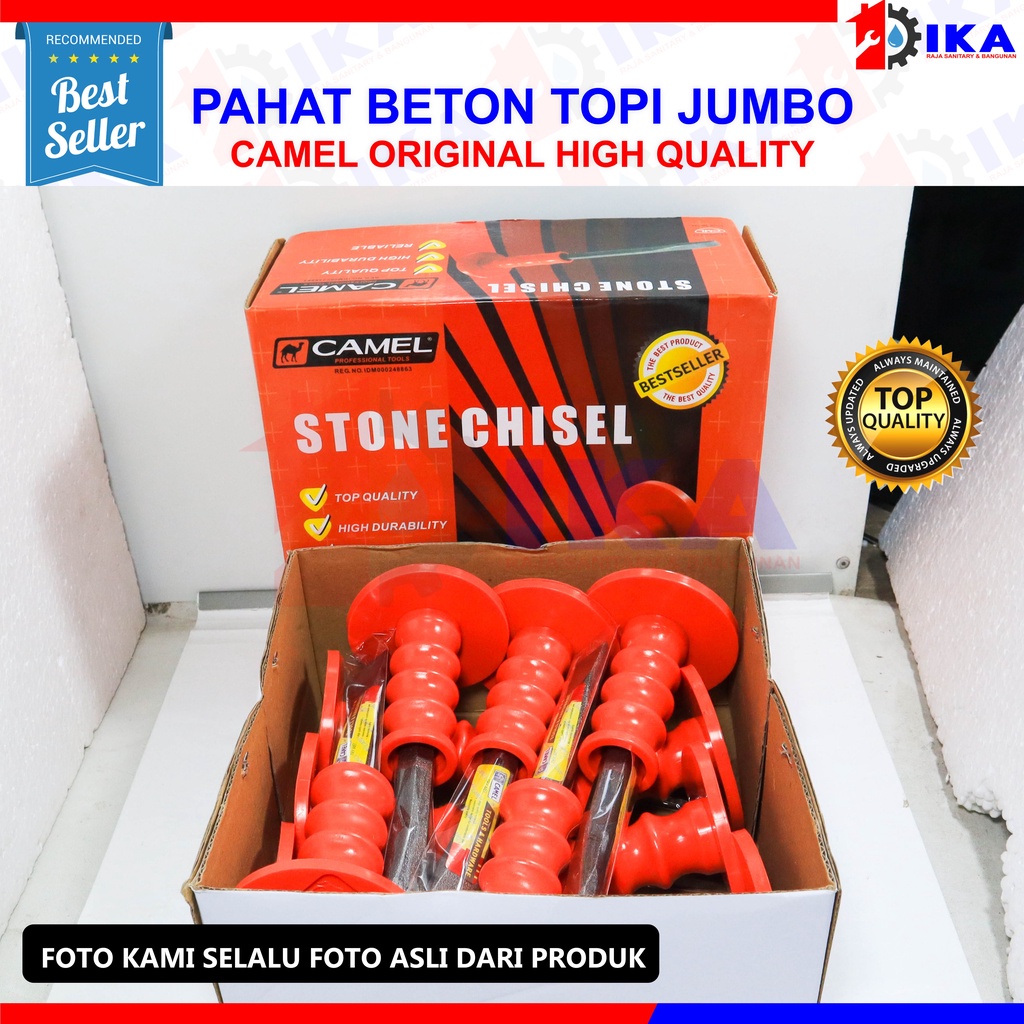 Camel Pahat Batu Beton Bulat Pipih Lancip  8 10 12 inch Pahat Topi Tembok ALAT PAHAT BETON 12 INCI TOPI KARET BESAR TEBAL PAHAT 8 INCH BETEL TEMBOK DINDING BETON