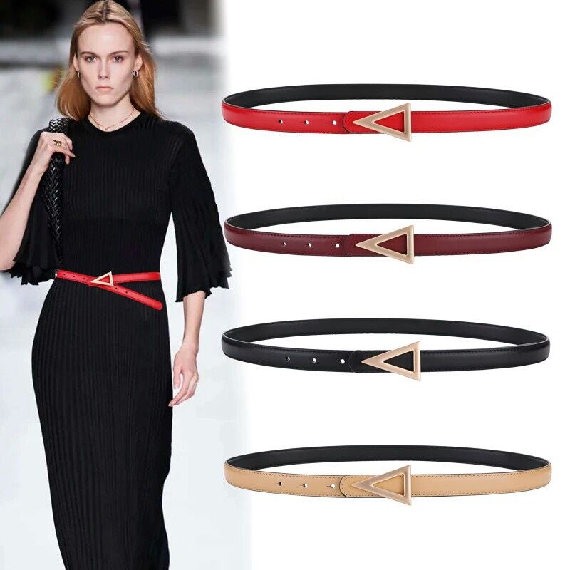 ikat pinggang wanita Fashion model segitiga Belt kulit PU premium gesper Import