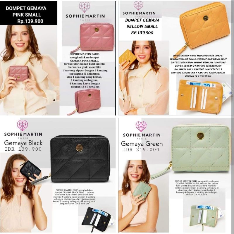 DOMPET GEMAYA BLACK.GREEN.YELLOW.PINK.SMALL DOMPET KECIL SOPHIE MARTIN ORIGINAL SOPHIE PARIS PROMO
