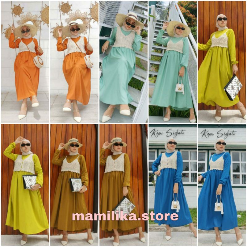 OLIVIA MIDI DRESS FREE VEST RAJUT | BISA COD