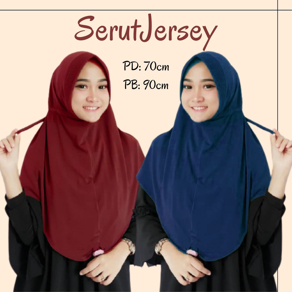 Jilbab Instan Serut Polos Jersey Super | Jilbab Serut Jokowi | Adiba Serut Jersey Best Selller