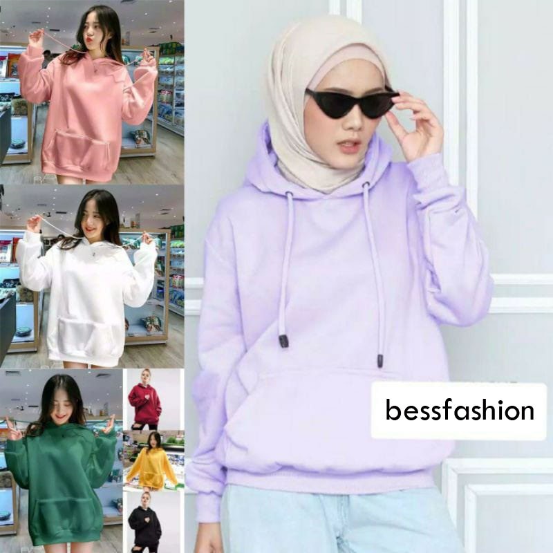 BESS - Sweater Hoodie Polos Wanita