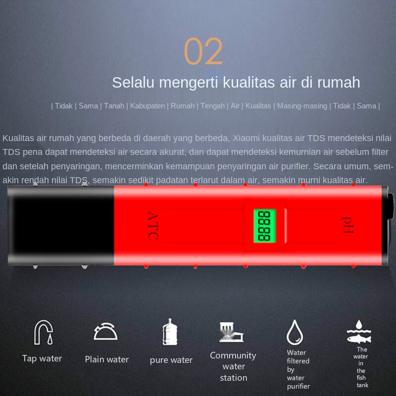 TDS-3 Meter Pena Pengukur 3-in-1 TDS EC PPM Kualitas Air Tester Alat Hidroponik Aquarium-