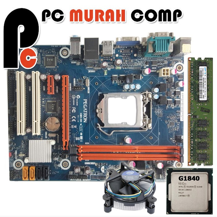 Motherboard H81 OEM Dengan Procesor G1840 plus RAM 2GB bonus fan