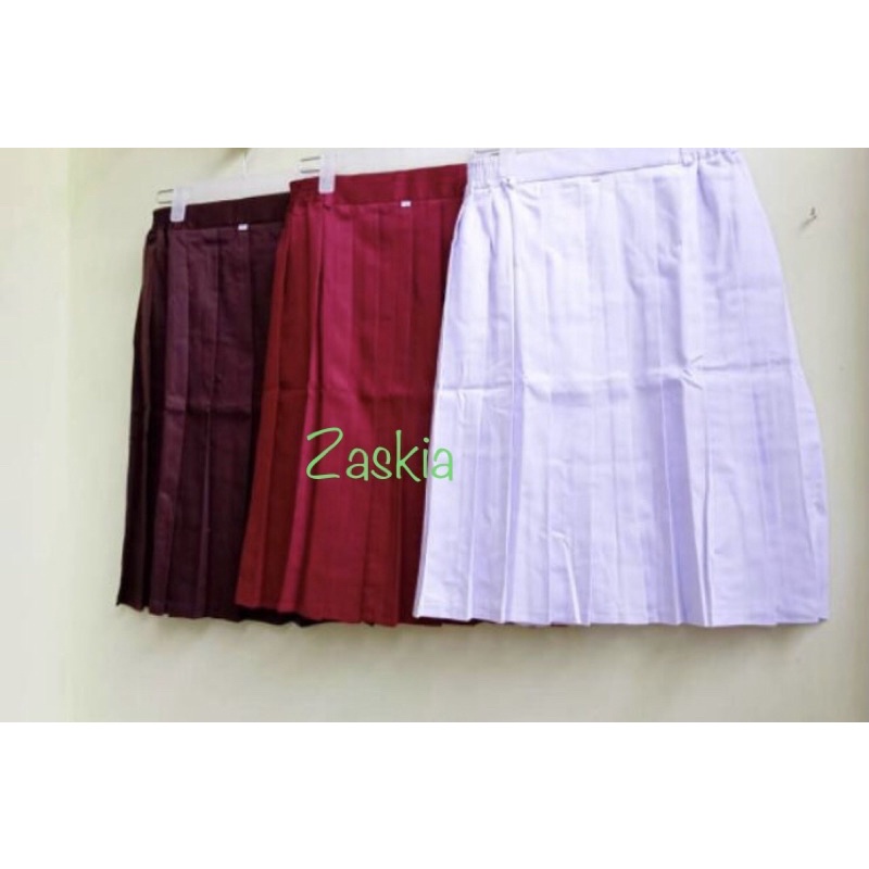 Rok sekolah pendek/Rok sekolah SD pendek (putih , merah ,coklat)