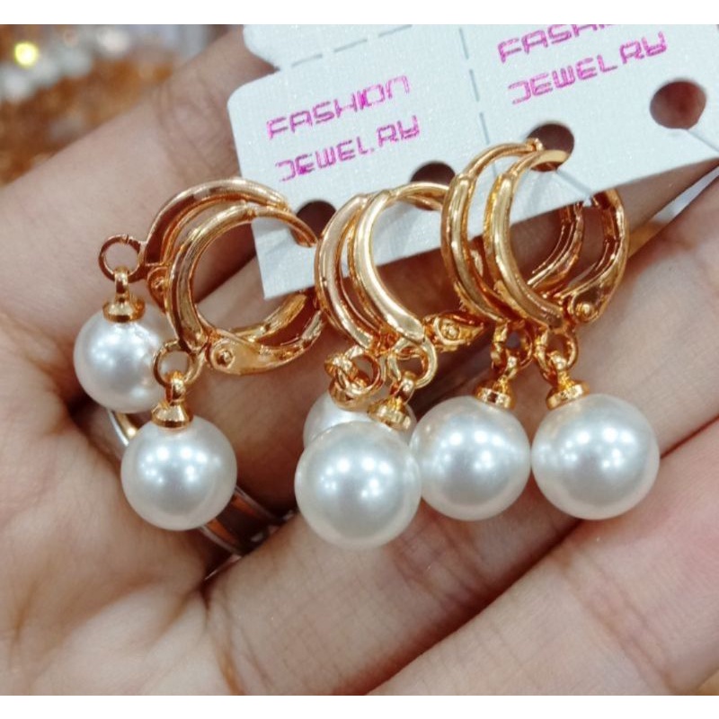 Anting Mutiara anting Jepit Mutiara Perpasang Gold