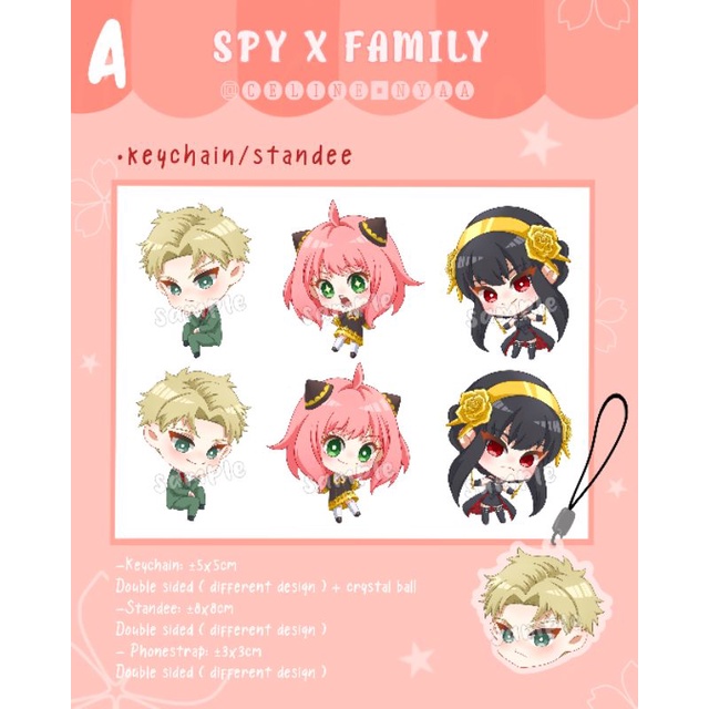 【 celine_nyaa 】SPY X FAMILY loid/yor/anya ( BACA DESKRIPSI ) - keychain/standee/phonestrap/photocard