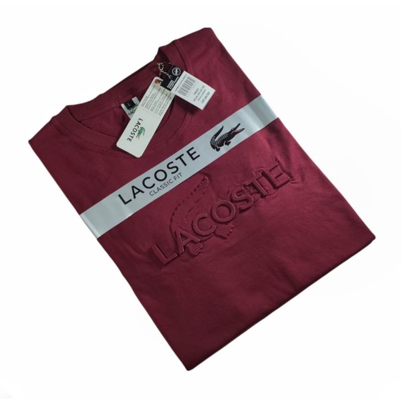 BAJU KAOS LACOSTE EMBOSS POLOS LENGAN PENDEK M L XL / LACOSTE PREMIUM DISTRO