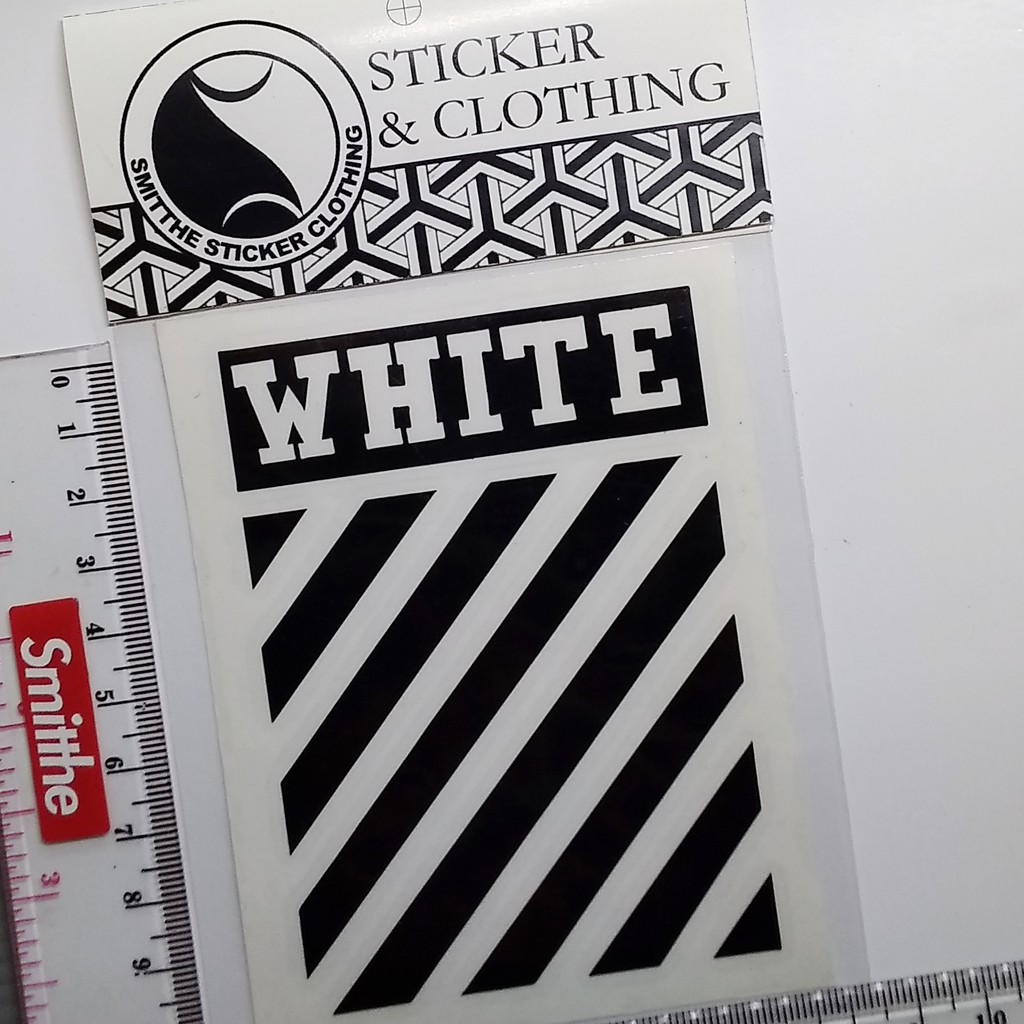 Stiker Off White Logo Cutting Sticker untuk aksesoris Motor Mobil