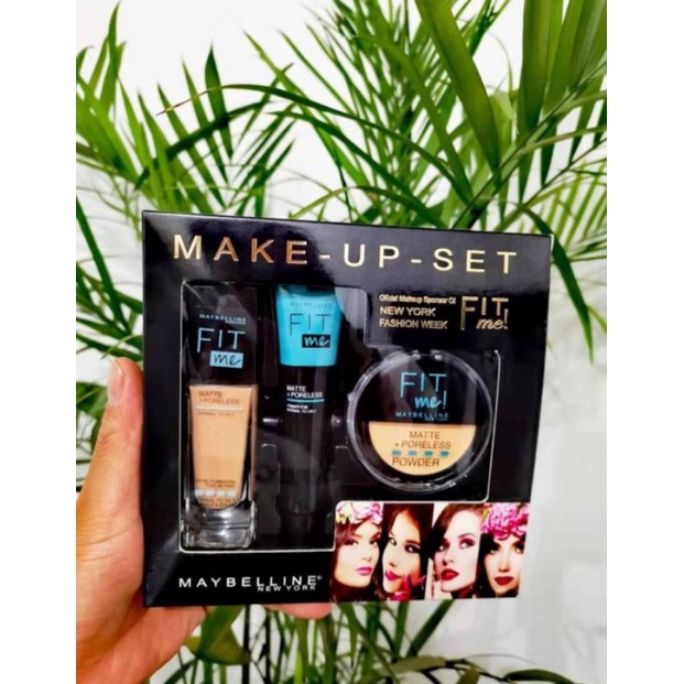 MAYBELLINE - Makeup Set Fasion Week Fit Me Mars 3in1 Primer Foundation Bedak