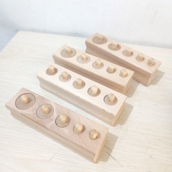 

Main Knobbed Cylinder - Mainan Edukasi Anak Montessori Cylinder Socket - 1 set - 4 balok Berkualitas