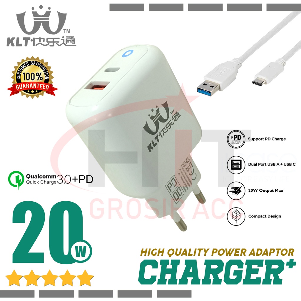 Wall Charger KLT PowerPort II with PD White Quick Charge 3.0 K801