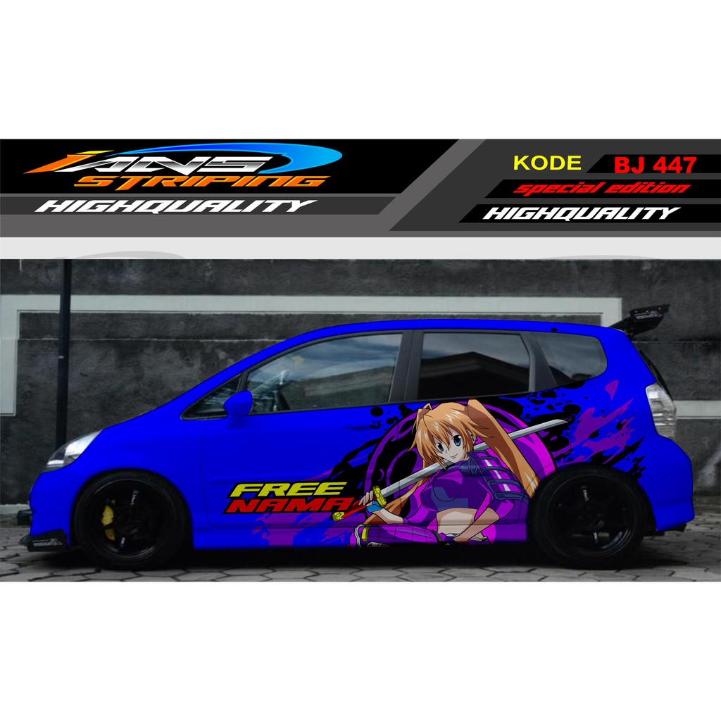 STICKER MOBIL JAZZ, AGYA, BRIO / DECAL STICKER MOBIL JAZZ, SWIFT / VARIASI STIKER MOBIL ANIME