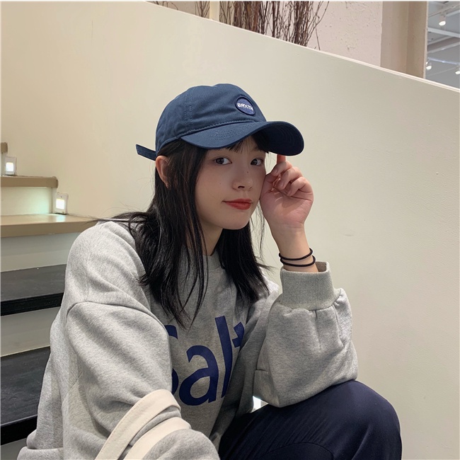 Letter Patch Soft Top Baseball Cap Trendy Korean Version