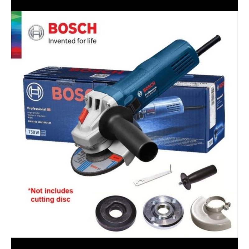 Bosch Gws 750-100 Mesin gerinda 4" gws750 grinder 750 watt gws750-100