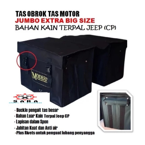 TAS MOTOR TAS OBROK KURIR POS SPRINTER TAS ANGKUT BARANG TAS KERANJANG SAMPING MOTOR BAHAN TERPAL
