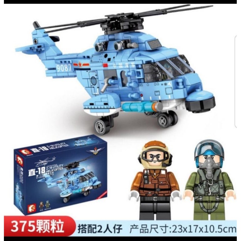 Sembo Block Brick LEG0 Helikopter Perang - Sembo Block Brick Pesawat