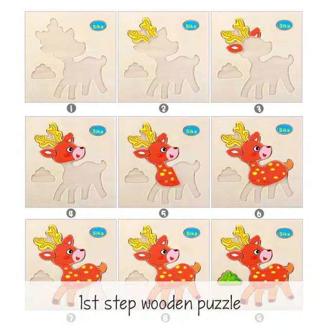 PROMO Mainan anak balita wooden puzzle kayu susun gambar Makassar