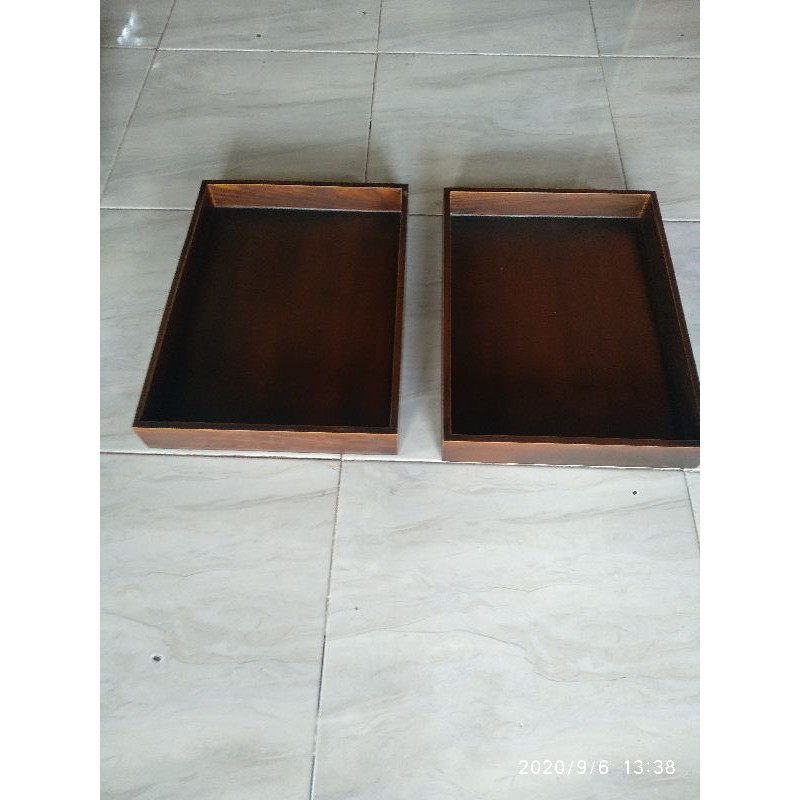 Nampan / Baki / Tray kayu Pinus 40 x 30 datar TANPA LUBANG