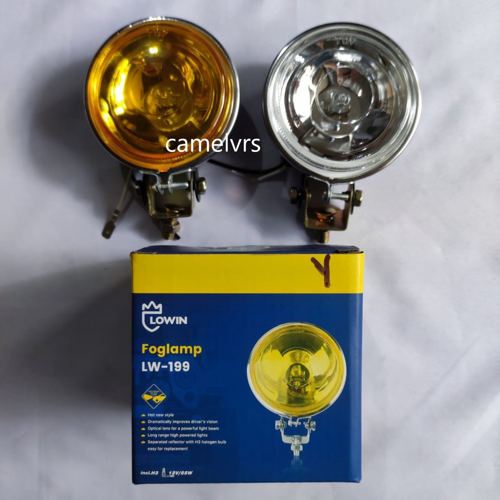 Lampu kabut FogLamp Lampu Tembak H3 bulat 12volt 2pcs putih/kuning