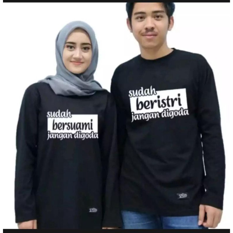 SUDAH BERSUAMI - BERISTRI JANGAN DIGODA/Kaos COUPLE KAOS DAKWAH TERLARIS