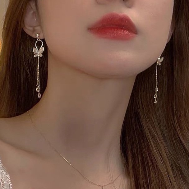 Anting AT213 Panjang Perak / Silver S925 Anting Unik Lucu Keren Fashion Wanita  /Deluna/BS