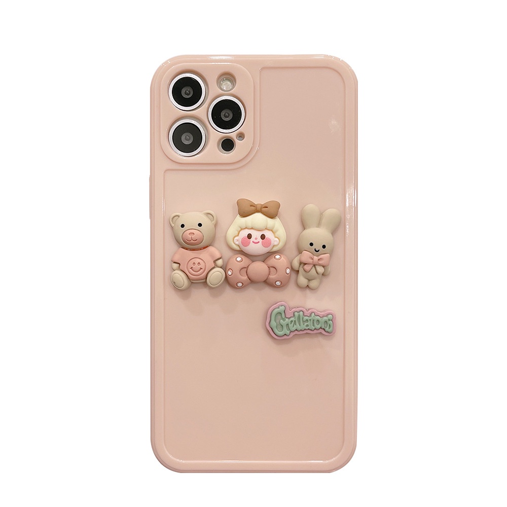 Soft Case Pelindung Penuh Desain Gadis 3D Warna Pink Untuk Iphone 13 12 Mini 11 Pro Max X Xs Xr 8 7 Plus Se 2020