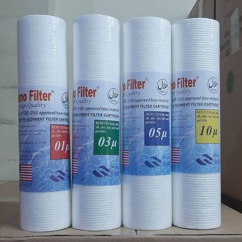 KK1 Filter Air Saringan Air Busa Spun PP Sediment Water Filter Nano Filter Cartridge 01 03 05 10 Micron