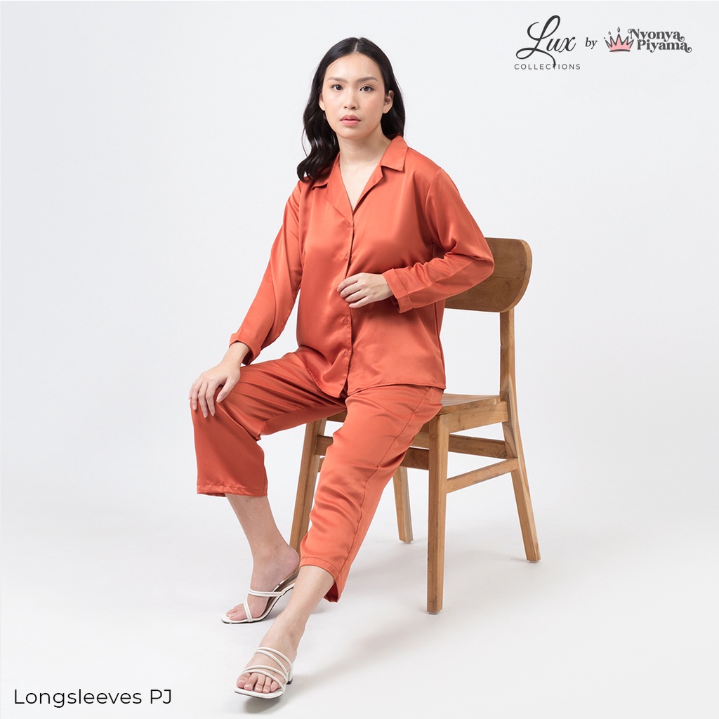 Lux Nyonya Piyama Maxmara Set Piyama (Carnelian)-Longsleeves Pj