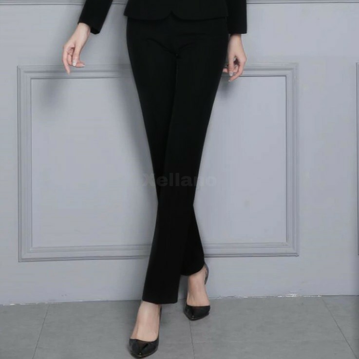 Celana Kerja Bahan Wanita Celana Formal Kantor Slimfit Cewek Warna Hitam Shopee Indonesia