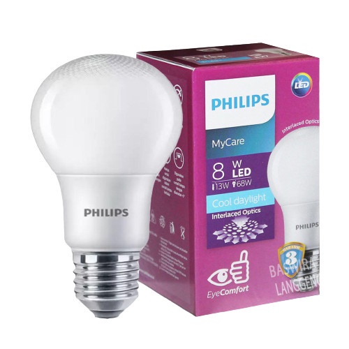 LAMPU PHILIPS LED BULB 8 WATT LAMPU HEMAT ENERGI 8 WATT PHILIPS