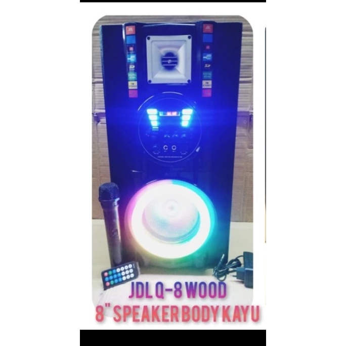 Speaker Aktif Portable JDL Q 8 WOOD 8 INCH USB BLUETOOTH ORIGINAL