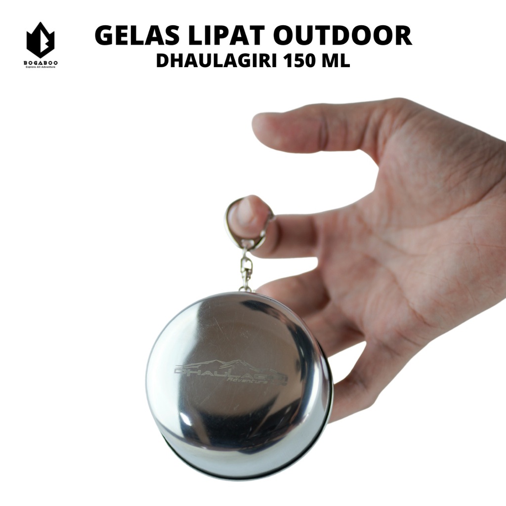 Gelas Lipat Ukuran 150 ml - Gelas Lipat Dhaulagiri - Gelas Stainlis - gelas outdoor - gelas hiking - folding glass