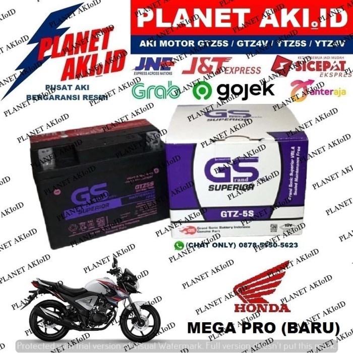 Aki Motor Honda New Mega Pro Megapro GTZ5S GS Y Accu Kering MF