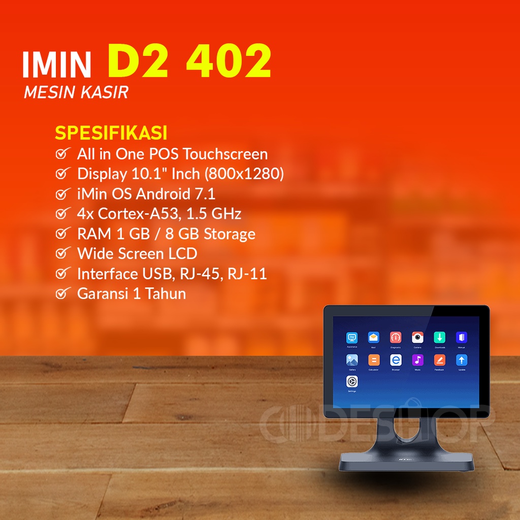 Mesin Kasir iMin D2 402 1GB/8GB Android Base