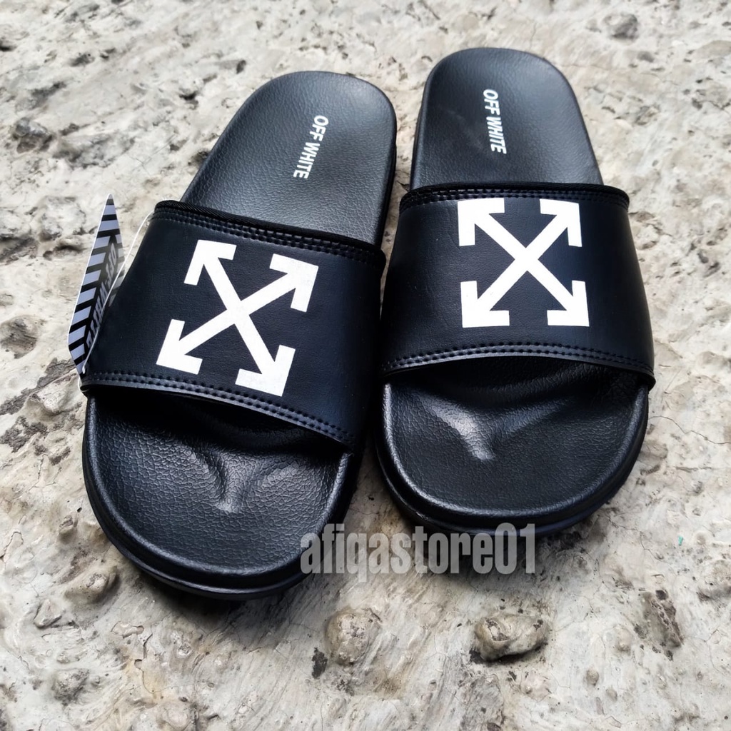 Sandal Hitam Pria Slip On Sandal Pria Wanita Bahan Karet