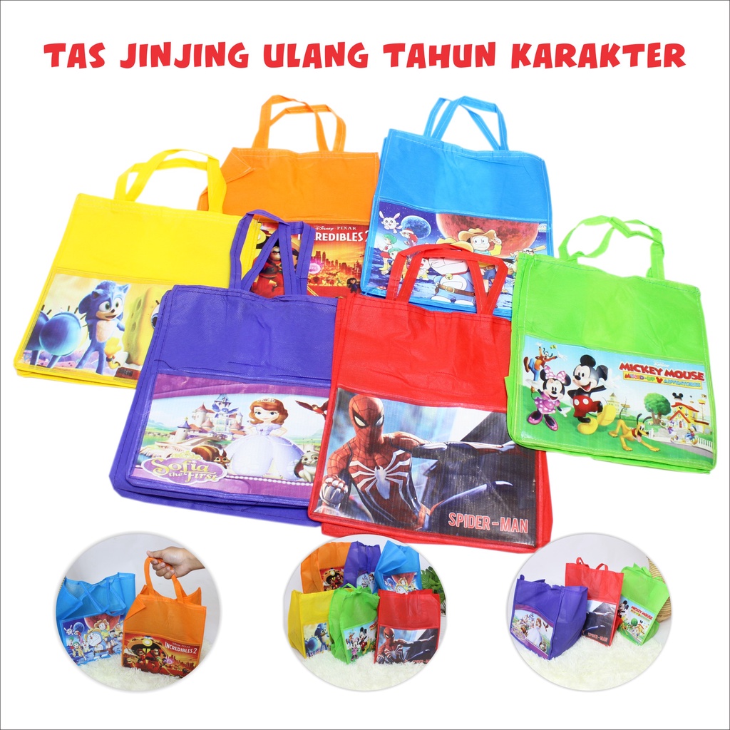

Tas Ulang Tahun Jinjing Sovenir Ulang Tahun Anak Souvenir Kado Ultah Karakter Lucu Berwarna