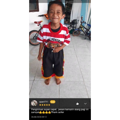 stelan kaos merah putih gambar reog ponorogo anak setelan kaos Embong topeng reog ponorogo